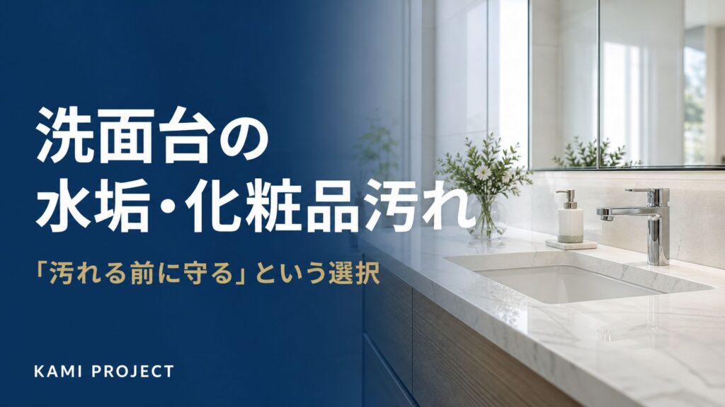 洗面台の水垢・化粧品汚れ 汚れる前に守るという選択