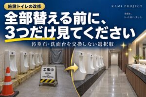 トイレ改修の前に確認したい3つのこと。汚垂石・洗面台を「交換しない」で見違えさせる選択肢